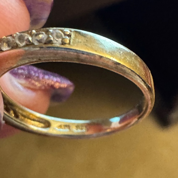 Ross Simons gold vermil stackable rings. 925 stamp. Semi precious w/diamonds - Picture 8 of 10